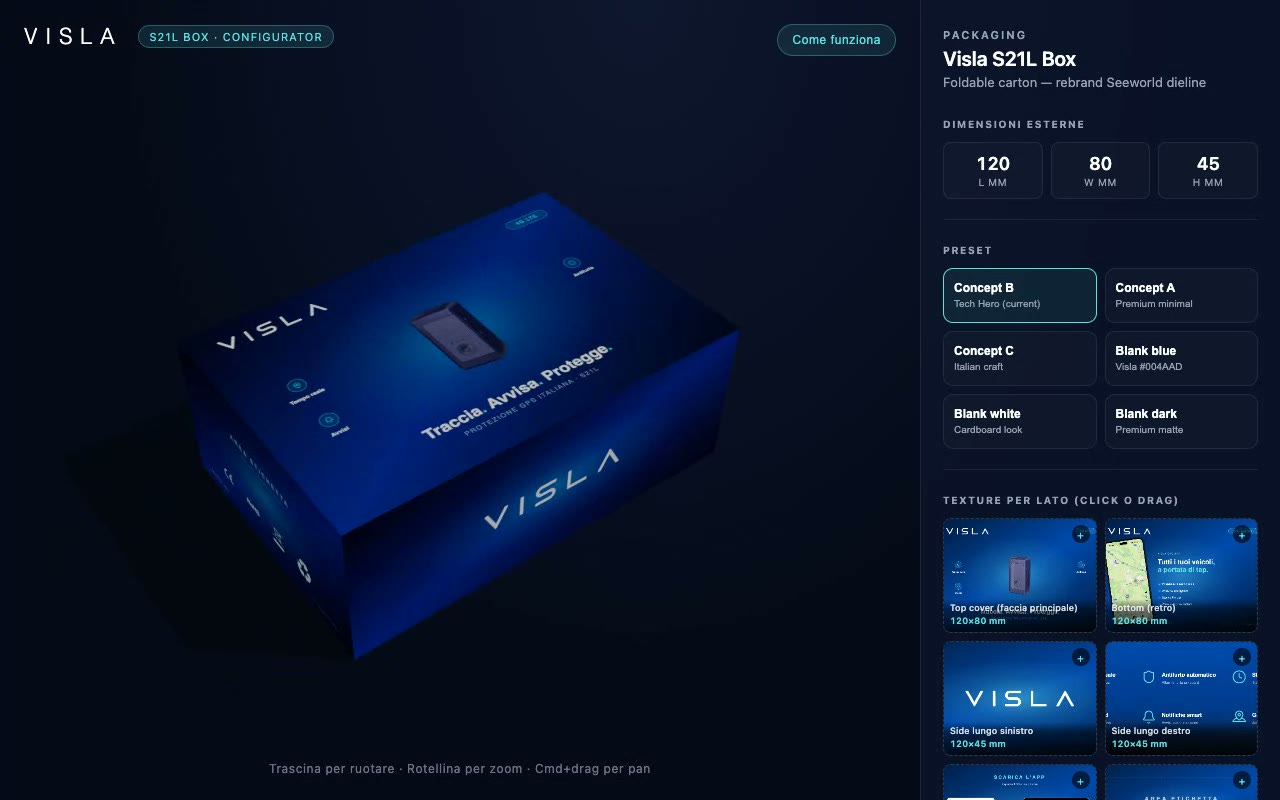 Visla GPS — Configuratore 3D Web